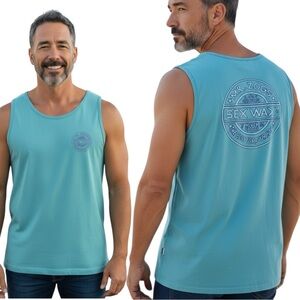 Mens XL MODERN VINTAGE Mr Zogs SEXWAX Surfer Graphic Print Logo Tank Top shirt
